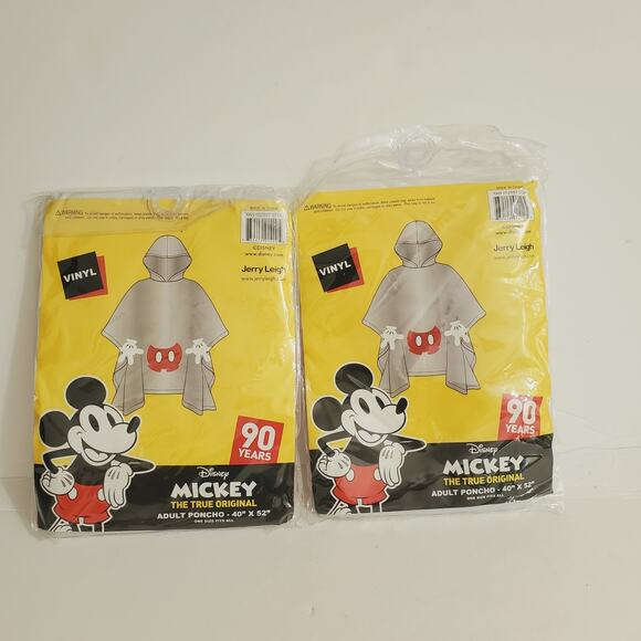 Disney Classic Mickey Mouse Rain Ponchos Two Adult Jerry Leigh - Picture 2 of 10